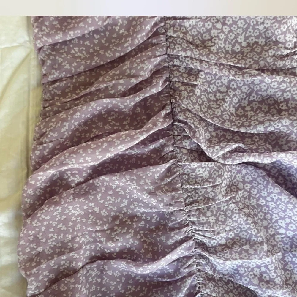 Cotton Candy Lilac Floral Mini Dress - Picture 4 of 7